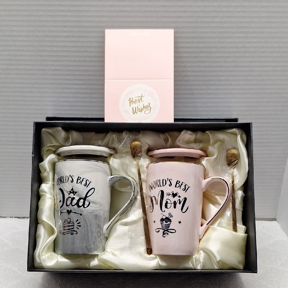 #ABW World's Best Mom and Dad Mug Set BNIB